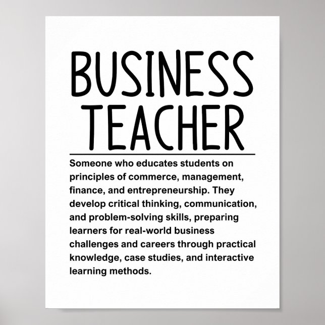 Business teacher poster (Framsidan)