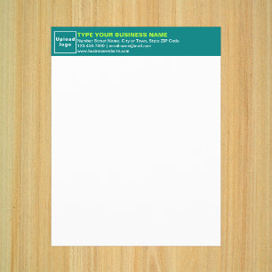 Business Teal Grönt Letterhead på Pappra Lakan
