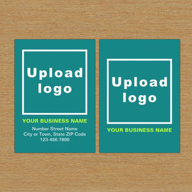 Business Teal-höljeskort Tilläggskort (Build brand name awareness. Your business brand on teal green enclosure card.)