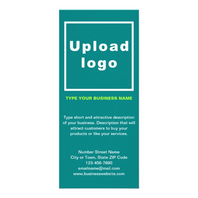 Business Teal Rack-kort Reklamkort (Framsidan)