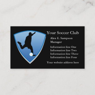 Business Template för Blue Shield-fotbollsspelare Visitkort