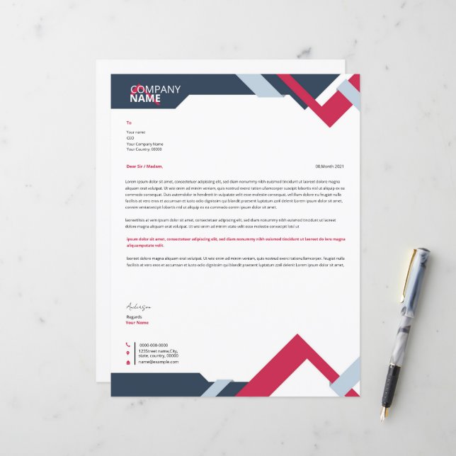 Business Tetterhead Template (Fram/Back In Situ)