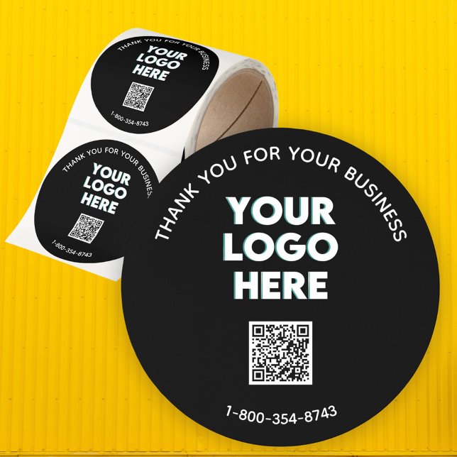Business Thank You Custom Logo QR Code Runt Klistermärke (Skapare uppladdad)