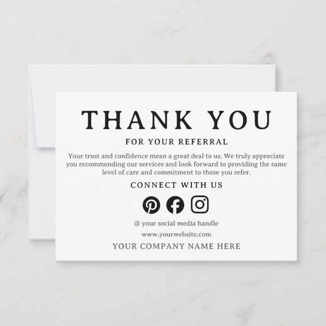  Business Thank You For Your Referral Card (Framsida)