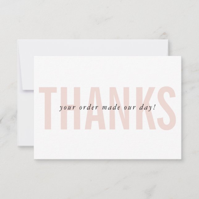 BUSINESS THANKS modern minimal orderingång för in  Tack Kort (Framsida)