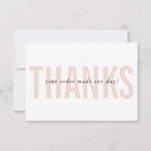 BUSINESS THANKS modern minimal orderingång för in Tack Kort