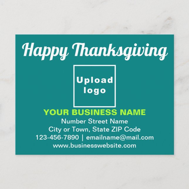 Business Thanksgiving Hälsning på Teal Grönt Vykort (Framsida)