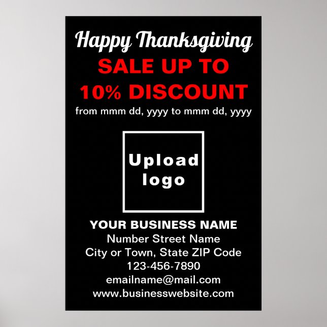 Business Thanksgiving Sale on Black Poster (Framsidan)
