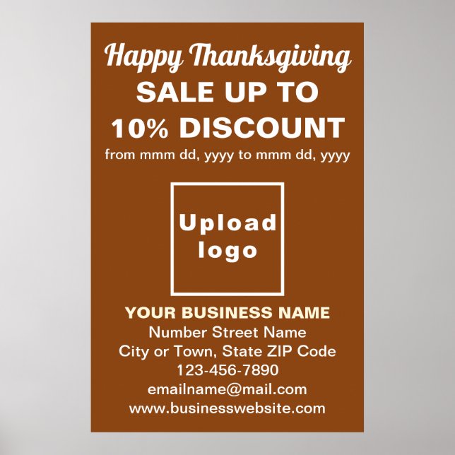 Business Thanksgiving Sale on Brown Poster (Framsidan)