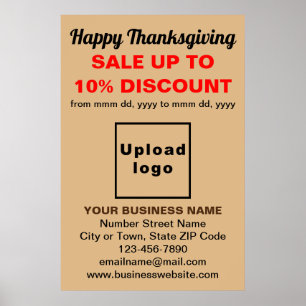 Business Thanksgiving Sale on Light Brown Poster