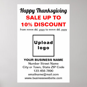 Business Thanksgiving Sale on White Poster