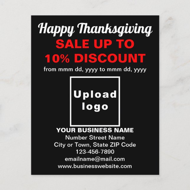 Business Thanksgiving Sale på Black Flyer (Framsidan)