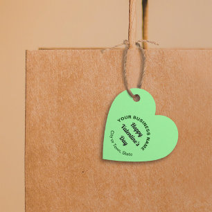 Business Valentine Hälsning på Ljust grönt hjärta Gåvor Etiketter