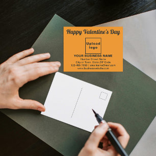 Business Valentine Hälsning på Orange Färg Vykort