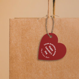 Business Valentine Hälsning på Red Heart Shape Gåvor Etiketter