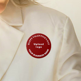 Business Valentine Hälsning på Red Round Button Knapp