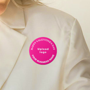Business Valentine Hälsning på Rosa Round Button Knapp
