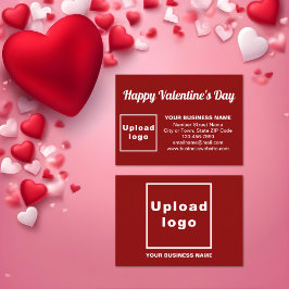Business Valentine Hälsning på Rött visitkort Tilläggskort