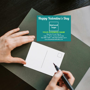 Business Valentine Hälsning på Teal Grönt-vykort Vykort