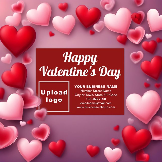 Business Valentine Red Helgdag-vykort Helg Vykort (Business Valentine red holiday postcard to advertise your business this Valentine's Day.)