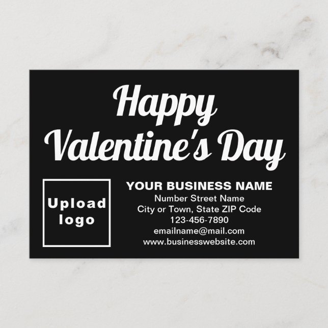 Business Valentine Small Black Greeting Card Kort (Framsida)