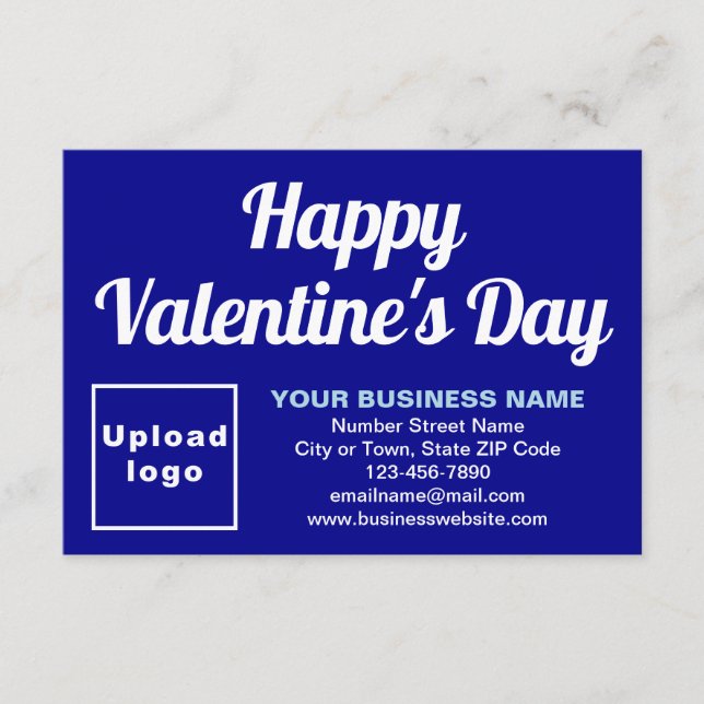 Business Valentine Small Blue - Flat Greeting Card Kort (Framsida)