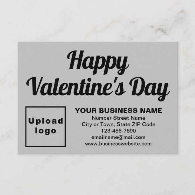 Business Valentine Small Grått Flat Greeting Card Kort (Framsida)