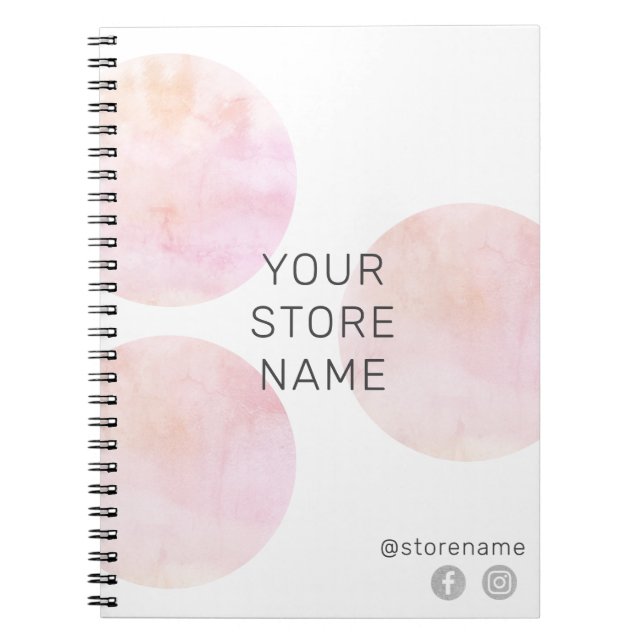 Business  Watercolor Circles Social Media Anteckningsbok (Framsidan)