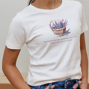 Business Watercolor Flower Shop Lavender Personali T Shirt