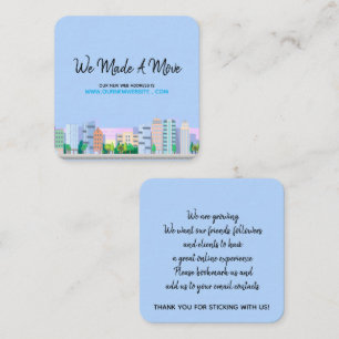 Business Website Adress Change City Skyline Fyrkantigt Visitkort