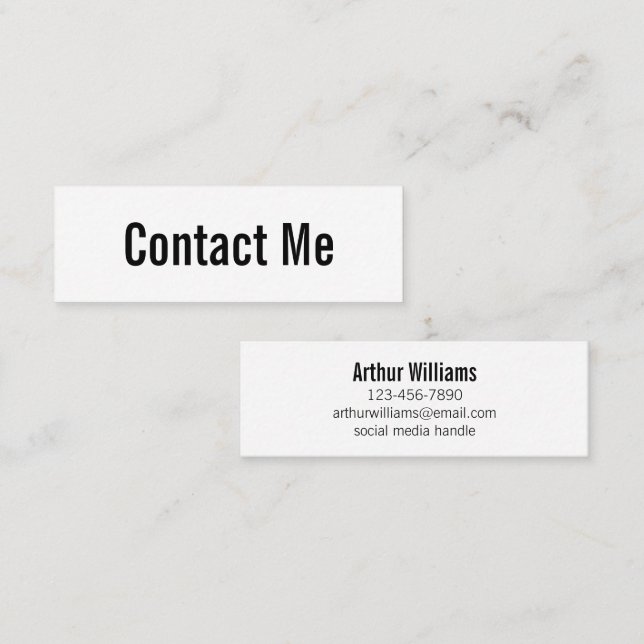 Business White and Black Professionell Contact Car (Fram/baksida)