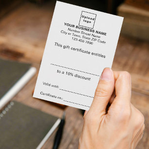 Business White Gift-certifikat Tilläggskort
