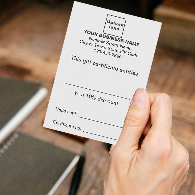 Business White Gift-certifikat Tilläggskort (Customer holding business white gift certificate)