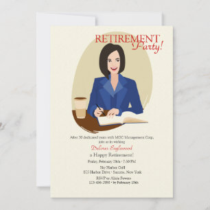 Business Woman Pension Party-inbjudan Inbjudningar