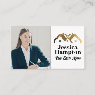 Business Woman Sitta Real Gods Logotyp Visitkort