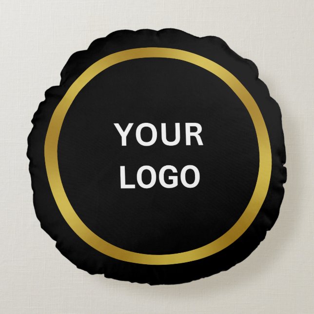 Business Your Logotyp Template Guld and Black Rund Kudde (Framsidan)