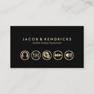 BusinessCard för Guld-ikoner för Mobile Deejay Equ Visitkort