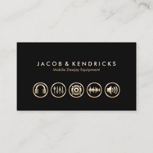 BusinessCard för Guld-ikoner för Mobile Deejay Equ Visitkort