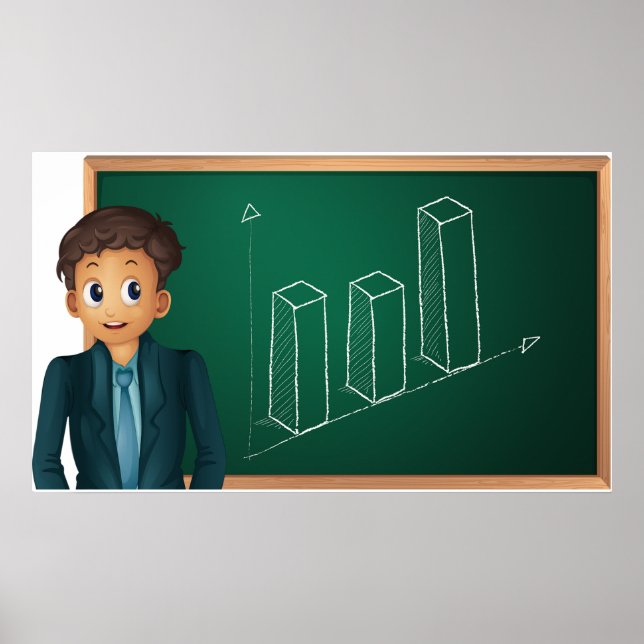Businessman Presenting Growth Bar Chart Poster (Framsidan)