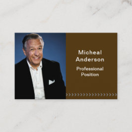 Businessman Professional Modern Photo Dark Brown Visitkort