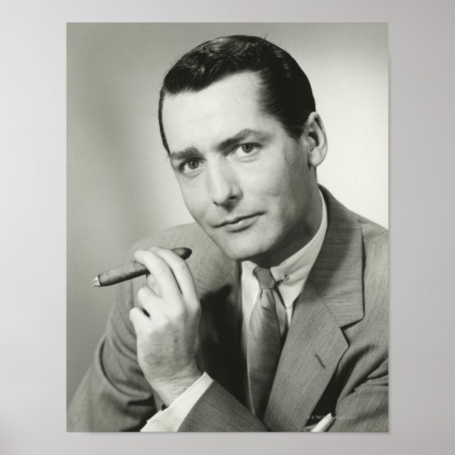 Businessman Smoking Cigar Poster (Framsidan)
