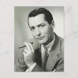 Businessman Smoking Cigar Vykort