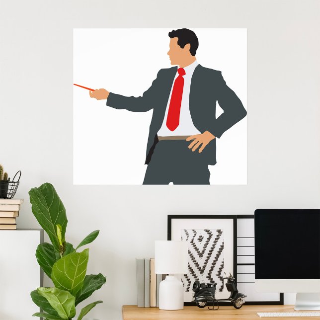 Businessman With Pointer In A Suit Poster (Skapare uppladdad)