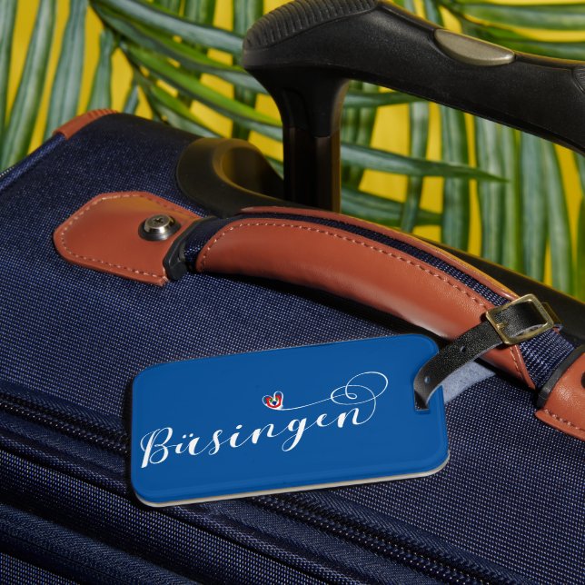 Büsingen Flagga Heart, Büsingen am Hochrhein Bagagebricka (Framsida Insitu 3)