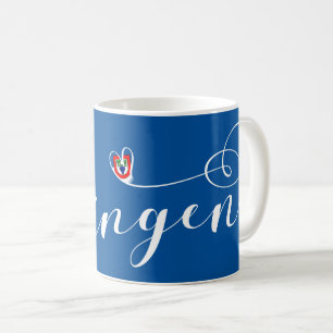 Büsingen Flagga Heart, Büsingen am Hochrhein Kaffemugg