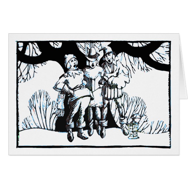 Buskers Julafton-arbetsdag Hälsningskort (Framsidan Horizontal)