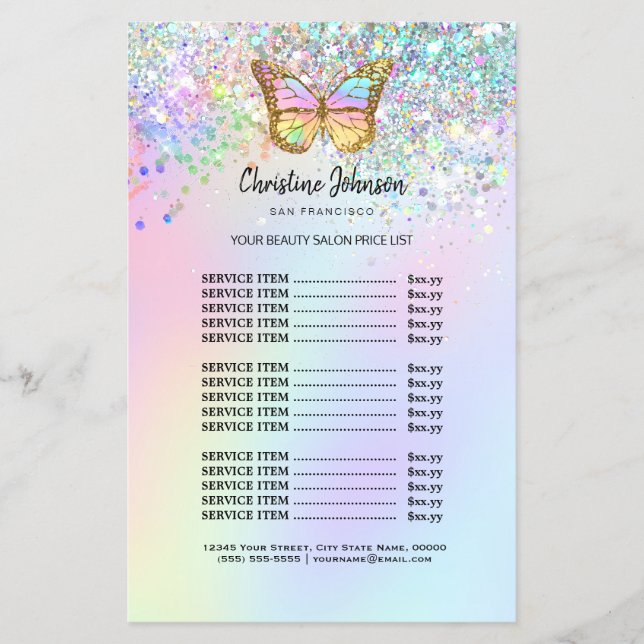 Buskfjärilssalonger Flygblad (Framsidan)