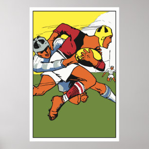 Buskmästare i Retro rugby Poster