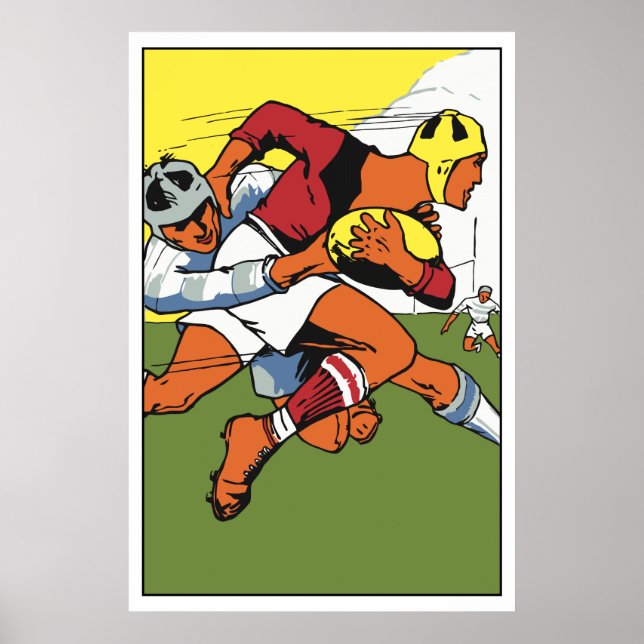 Buskmästare i Retro rugby Poster (Framsidan)