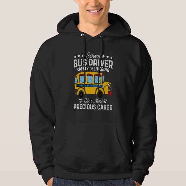 Busman School Buss-drivrutin ger dig säker precisi Hoodie (Framsida)